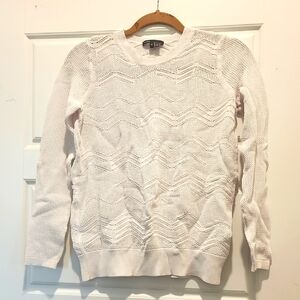 Vince Designer Women's White Textured Sweater Med